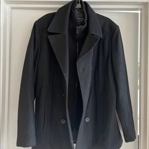 Kenneth Cole Men’s Black Wool Peacoat XL